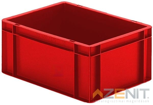 Műanyag szállítóláda 400×300×175 mm piros színben